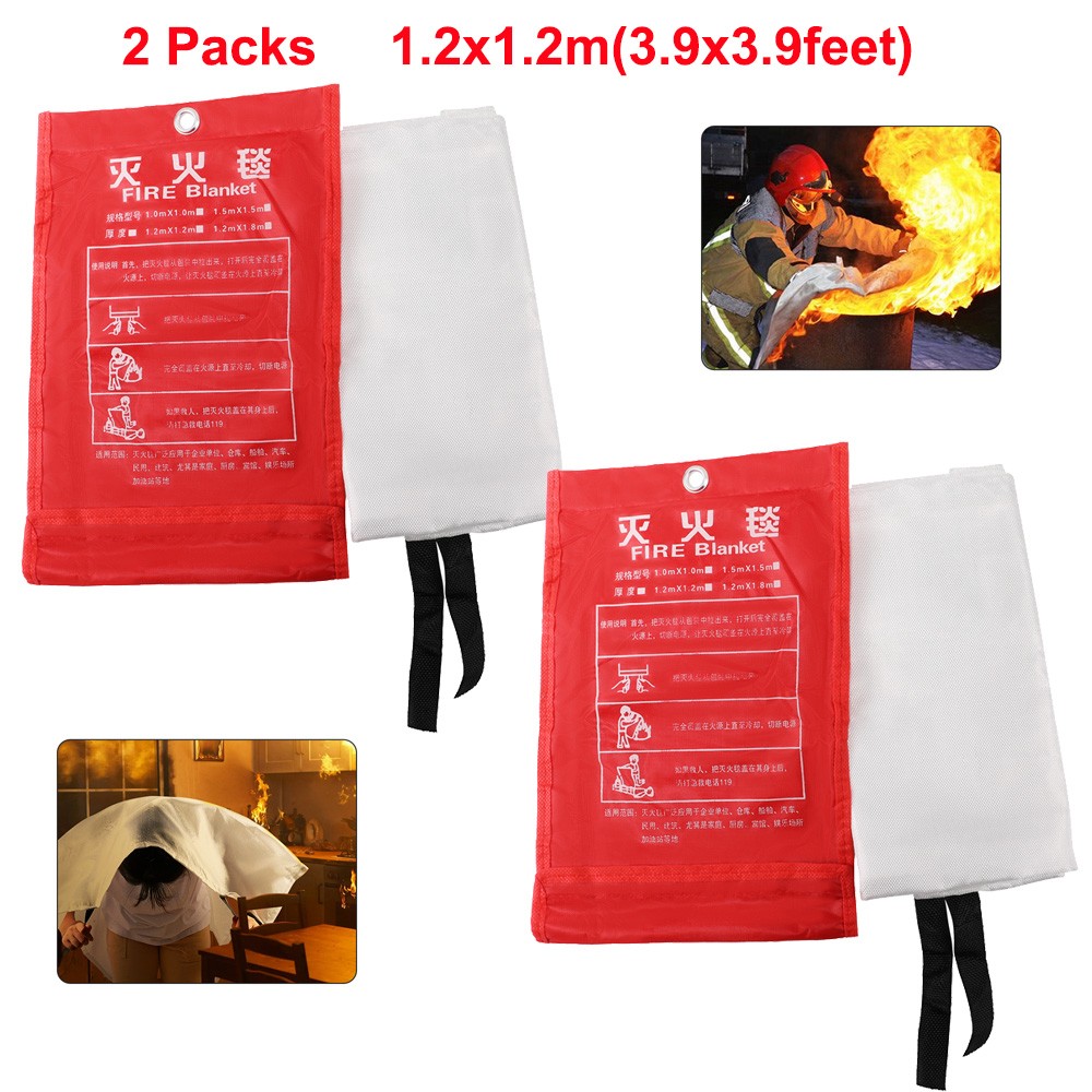 2 Packs Fire Blanket for Home and Kitchen High Fire Suppression Blanket 47″x47″