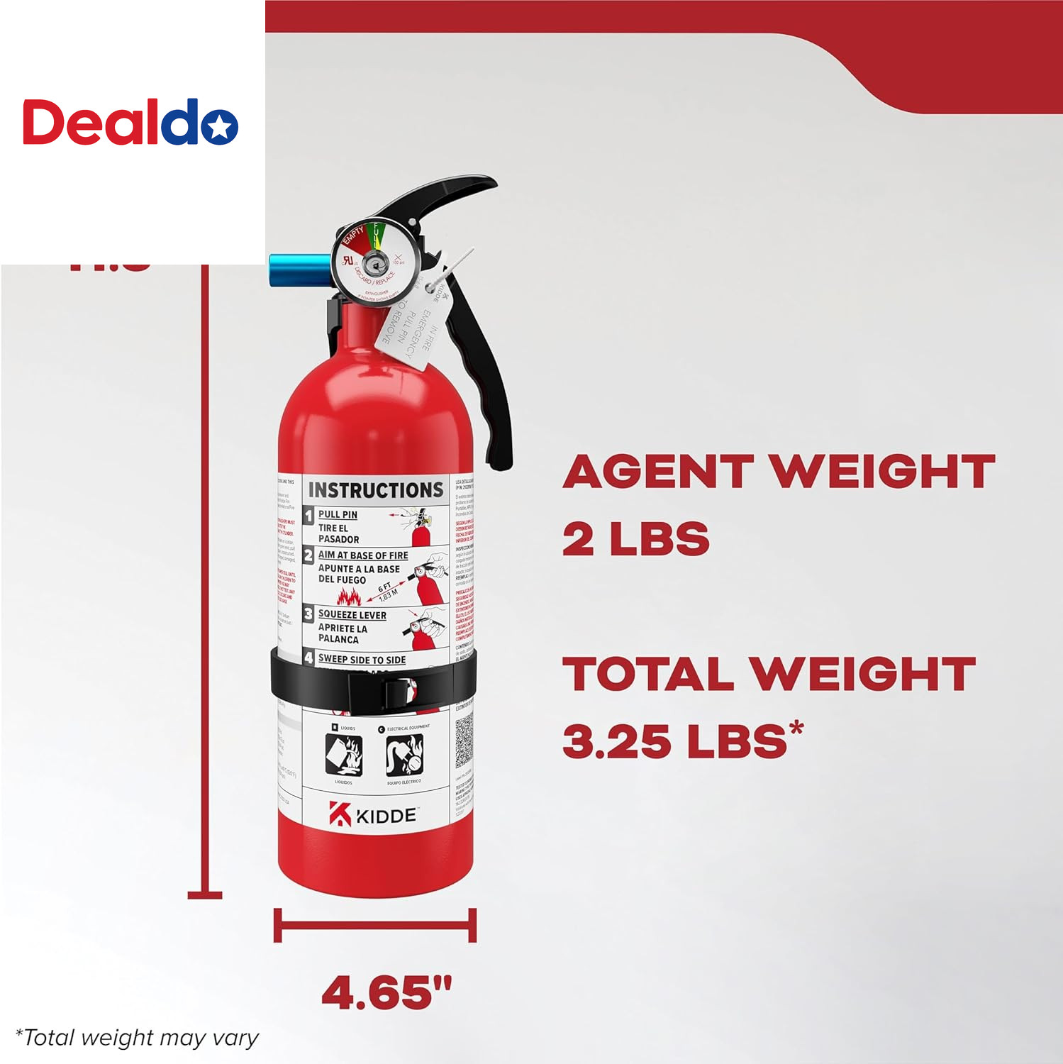 Basic Fire Extinguisher for Home, Office, Residential, Single-Use, 5BC