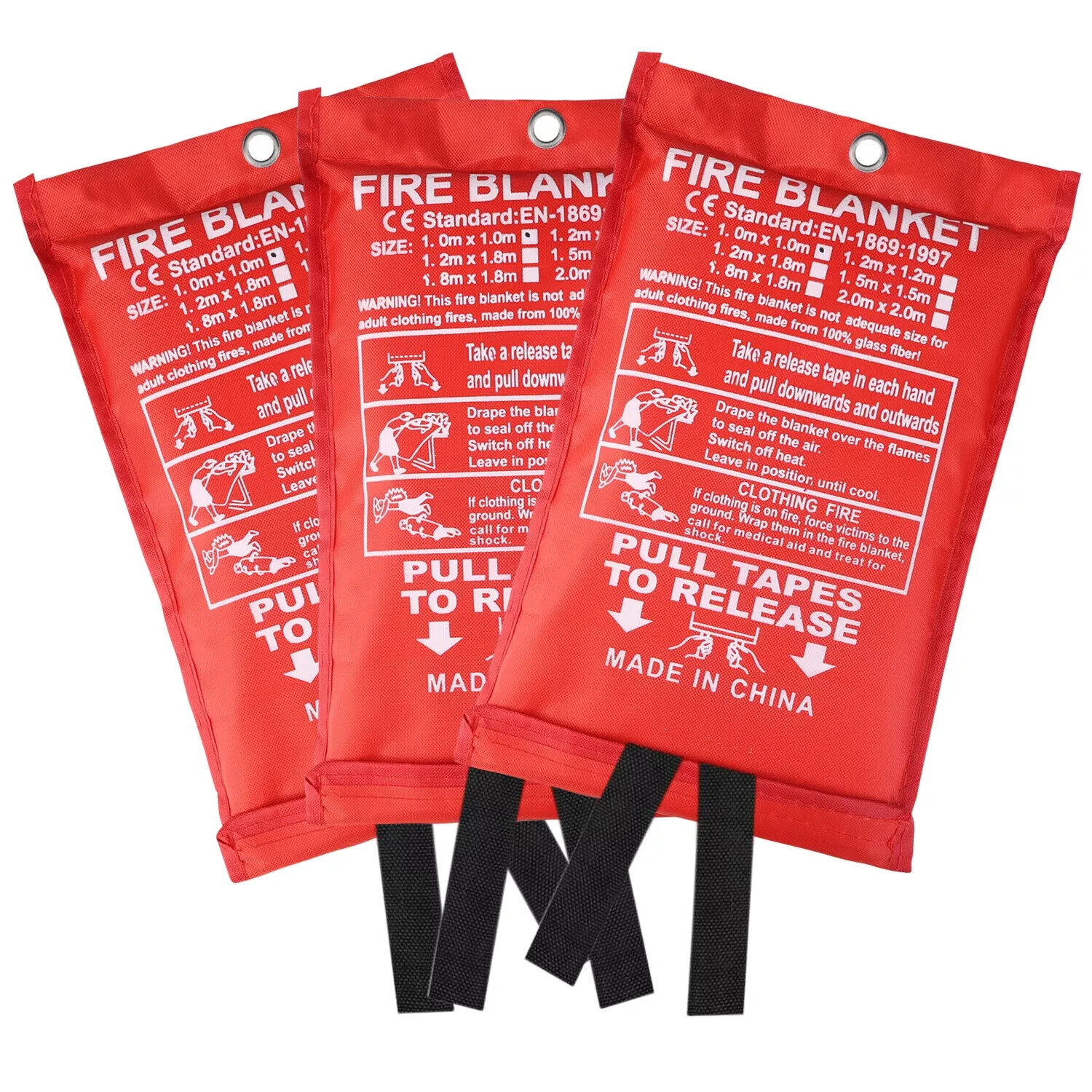 39”x39” Retardant Blankets Large Fire Blanket Fiberglass Prepared Emergency