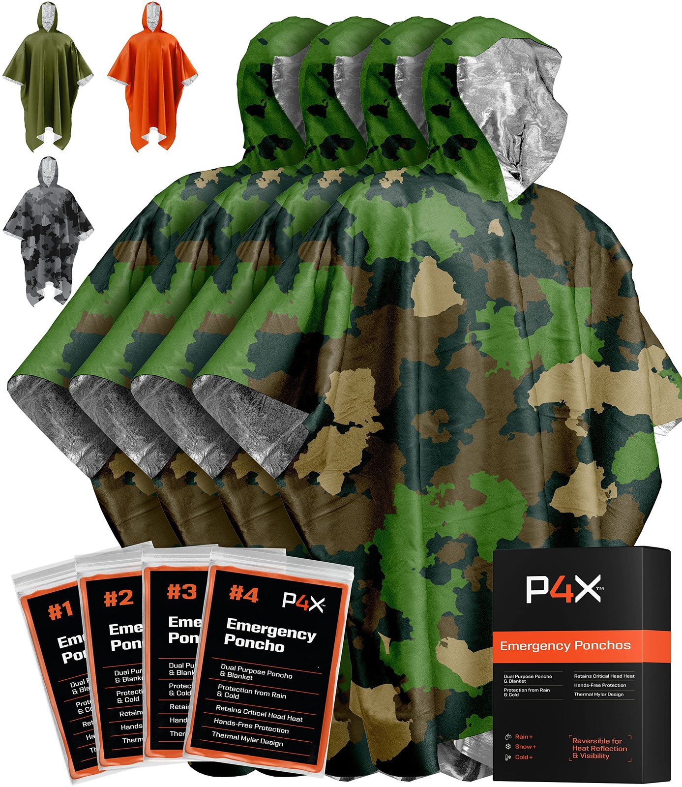 Emergency Mylar Poncho – Reflective Liner, Waterproof, Compact – Survival Gear