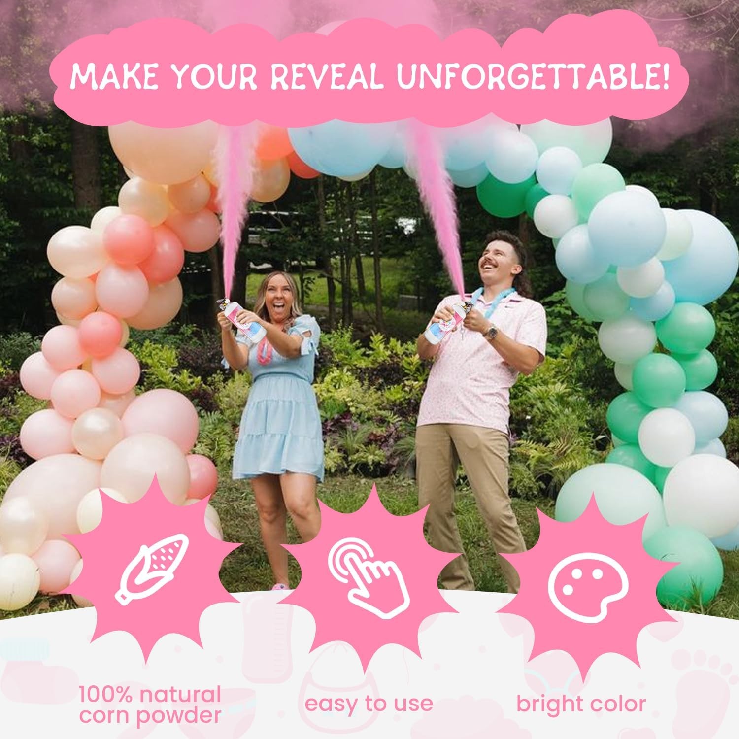 Gender Reveal Fire Extinguisher 2 Pack Giant Boy or Girl Gender Reveal Exting…