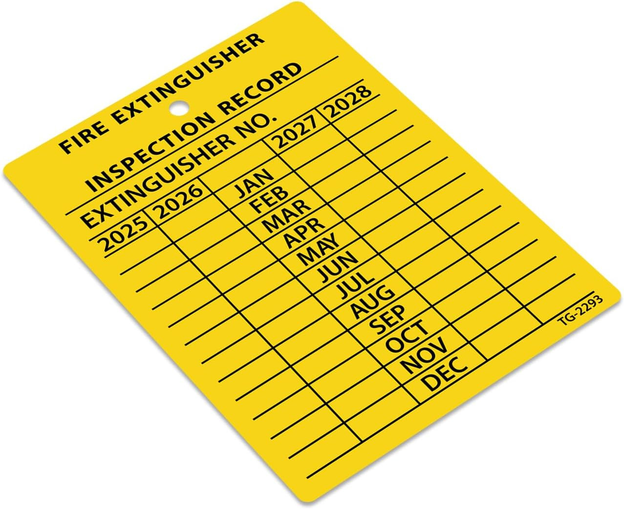Smartsign 4-Year Yellow Fire Extinguisher Tags Monthly Inspection (10-Pack)
