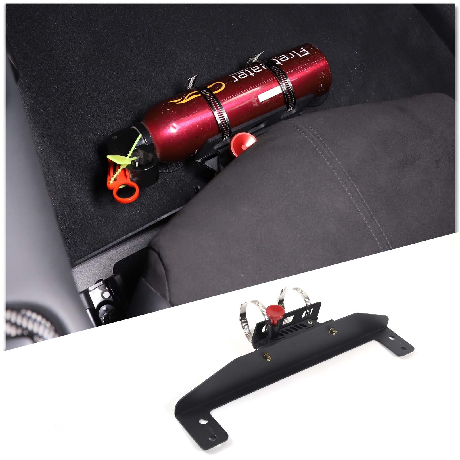 Aluminum Passenger Seat Bottom Fire Extinguisher Bracket For Toyota Supra 19-22