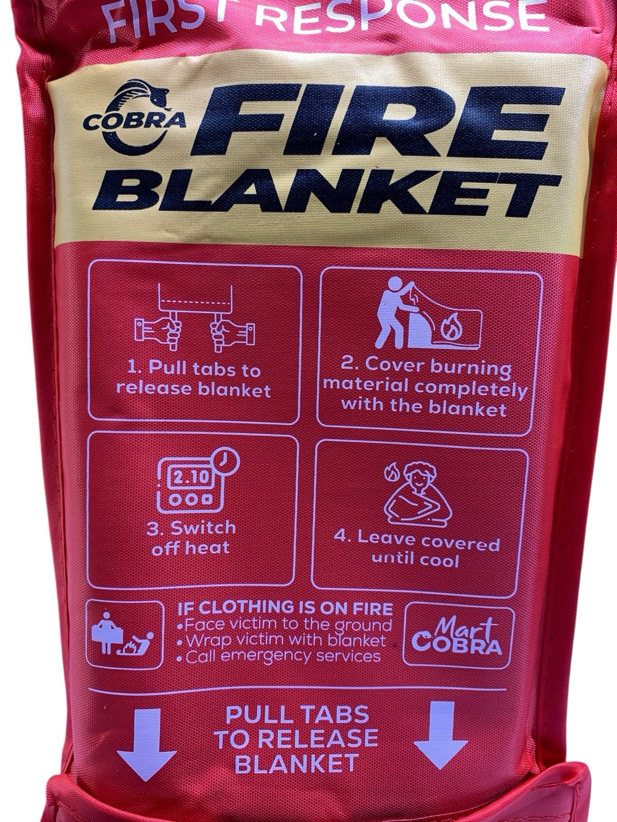 First Response Fire Blanket 40×40 3pk Mart Cobra