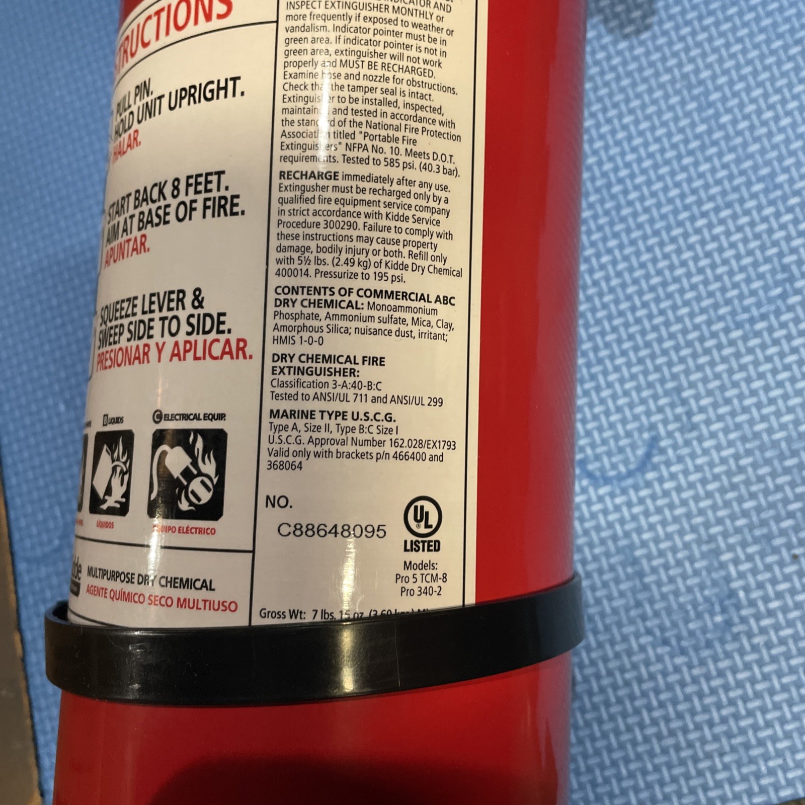 Kidde 340 5# ABC Extinguisher Grainger Part # 5T899