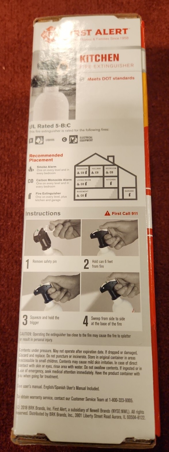 First Alert Kitchen Fire Extinguisher KFE2S5 NEW