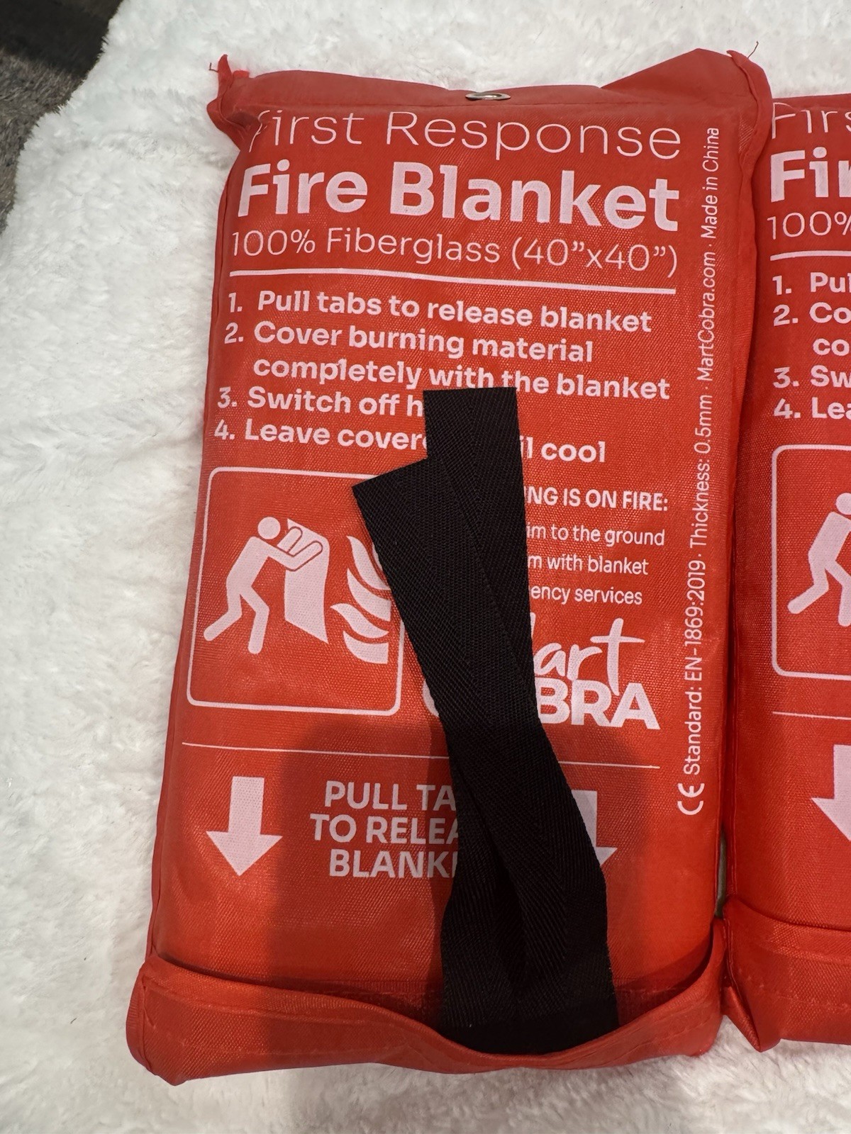 Fire Blanket 40”x40” Fiberglass Emergency Fire Suppression Blanket Lot of 2