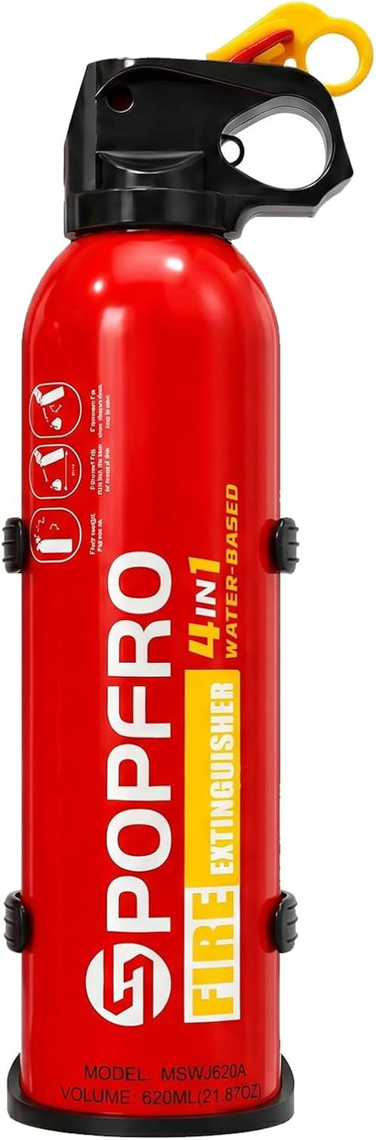 Portable Fire Extinguisher 4-in-1 Home Kitchen Car Garage Non Toxic Wall Mount