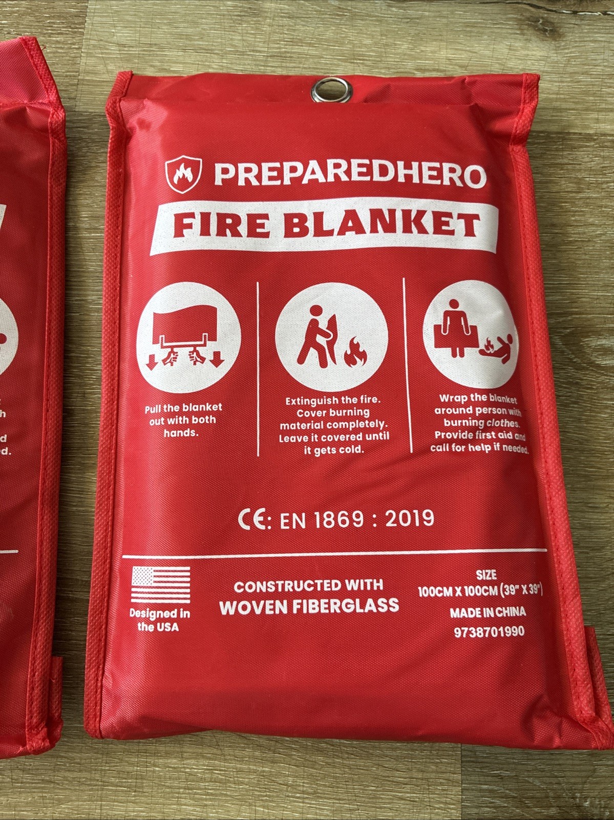 Prepared Hero Emergency Fire Blanket – 2 Pack – Fire Suppression for Kitchen