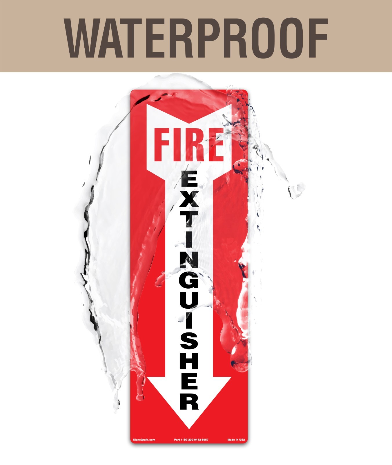 SIGNOGRAFX Fire Extinguisher Sticker Sign,5 Pack 4×12 In Fire Extinguisher Sign