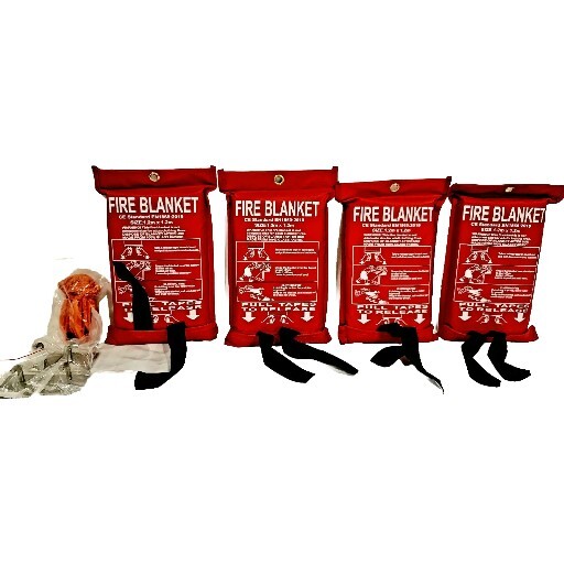 Emergency Fire Blanket Pack Of Four For Home Office Car 1.2m X 1.2m