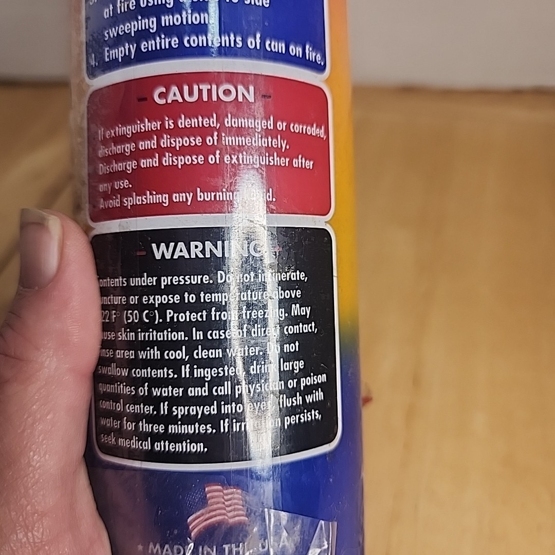 Fire 1st Defense Fire Extinguisher, 2010, Sealed, Class A&B, 16 Fl Oz Expired