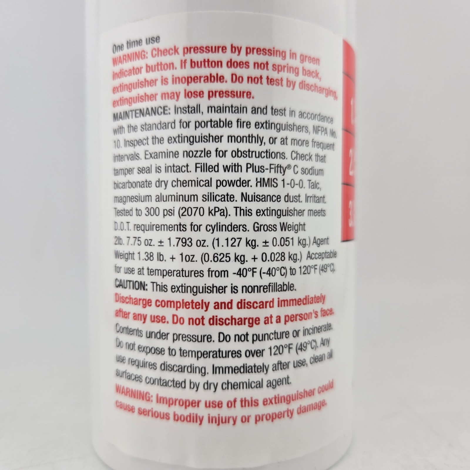 First Alert Kitchen Fire Extinguisher KFE2S5 UL Rated 5-B:C White 1 Pack NEW