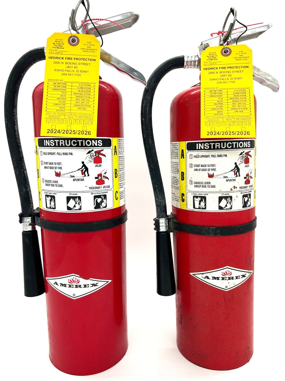 10LB ABC FIRE EXTINGUISHERS (Refurbished) Set of 2