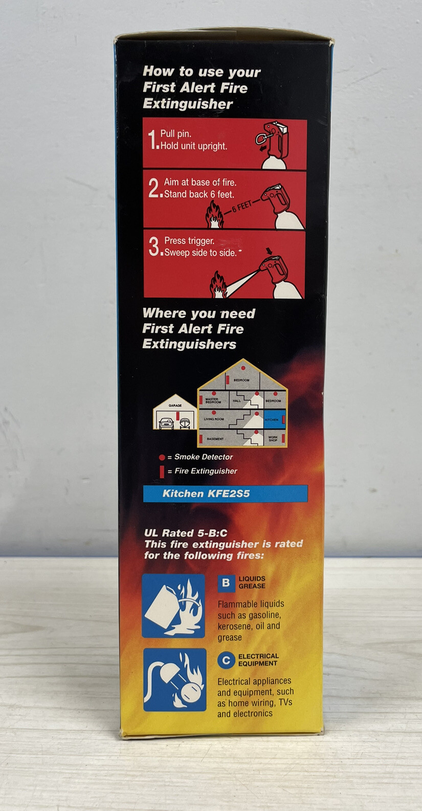 First Alert Kitchen Fire Extinguisher Liquids Grease Electrical Equipment KFE2S5