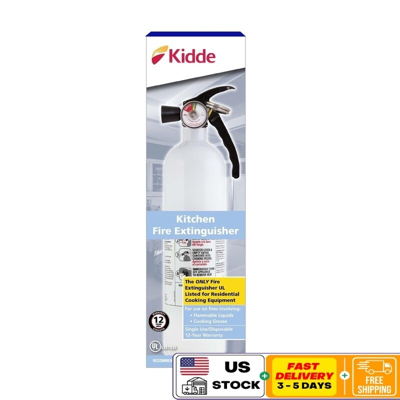 Kitchen Fire Extinguisher UL Listed Rechargeable Non Toxic 2.5 lb Safety Pin New