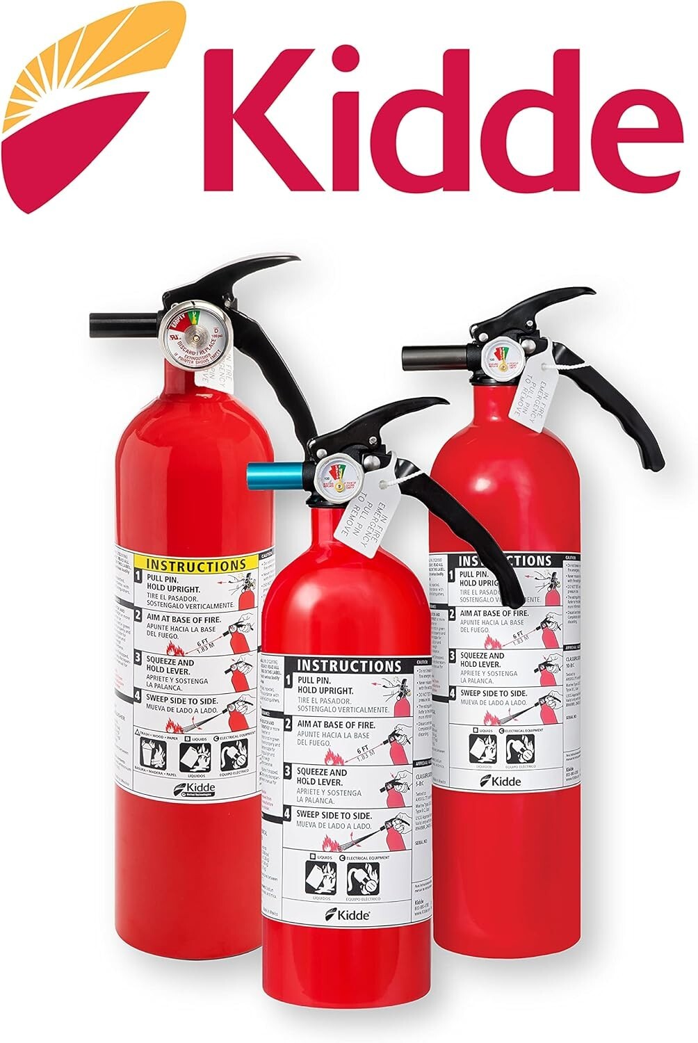 UL Listed Fire Extinguisher Set for Home Use – 1-A:10-B:C Rating – 2 Pack