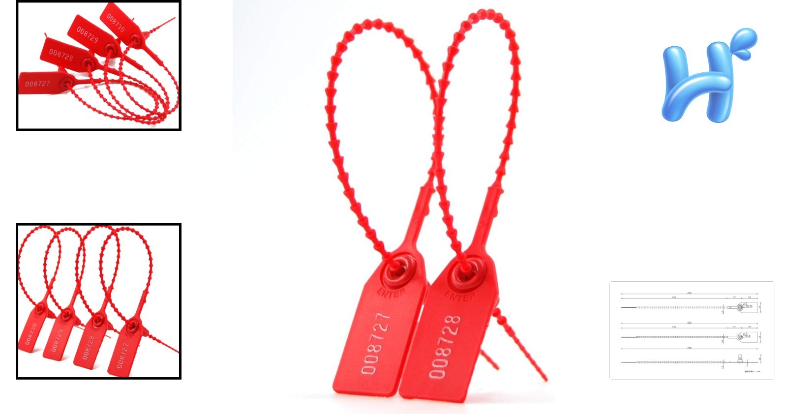 Durable 250mm Red Self-Locking Tamper Seals – 100 Count for Total Security