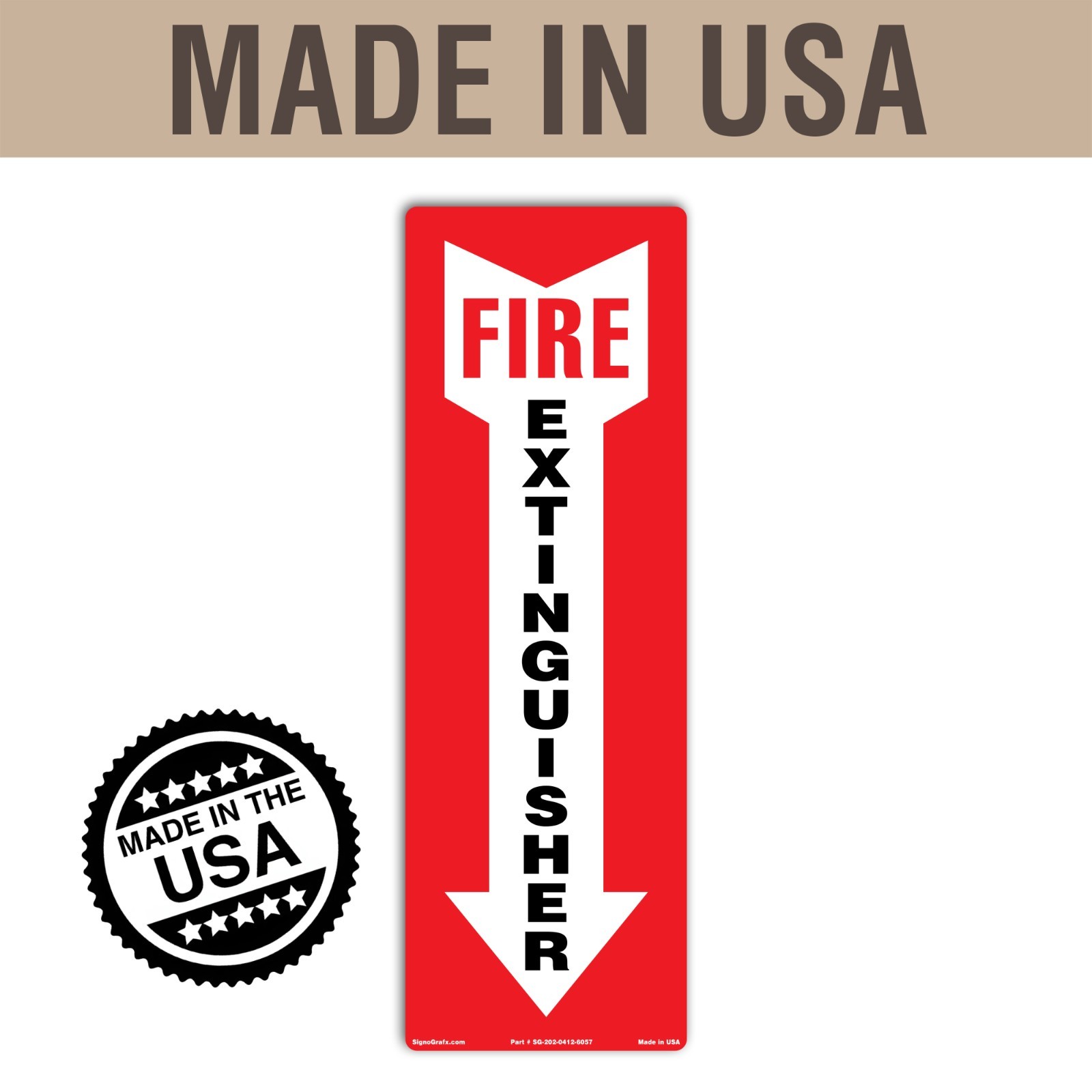 SIGNOGRAFX Fire Extinguisher Sticker Sign,5 Pack 4×12 In Fire Extinguisher Sign