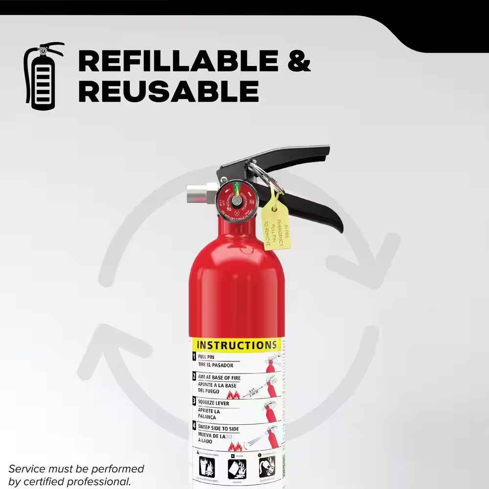 Kidde Pro 460 Rechargeable Fire Extinguisher – 10 lb. (4-A:60-B:C) Class ABC