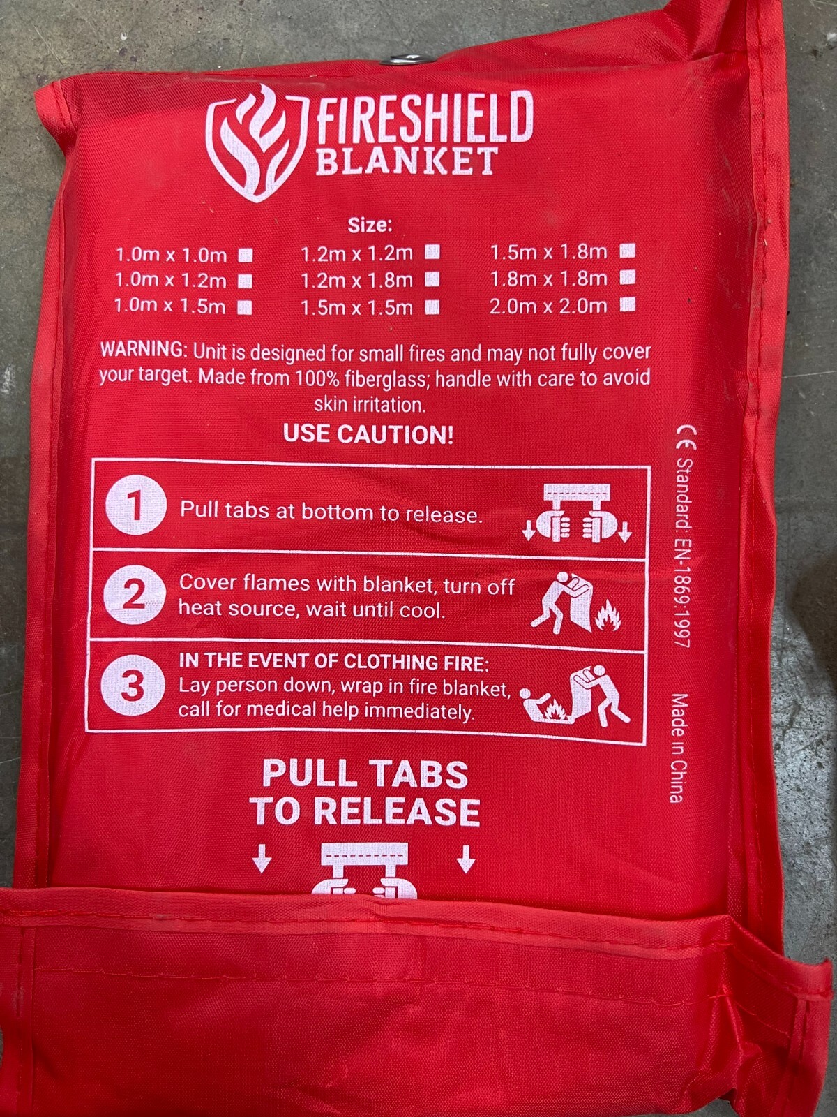 4 PACK FIRESHIELD BLANKET Fiberglass Hero Emergency Home Retardant 39”x39”