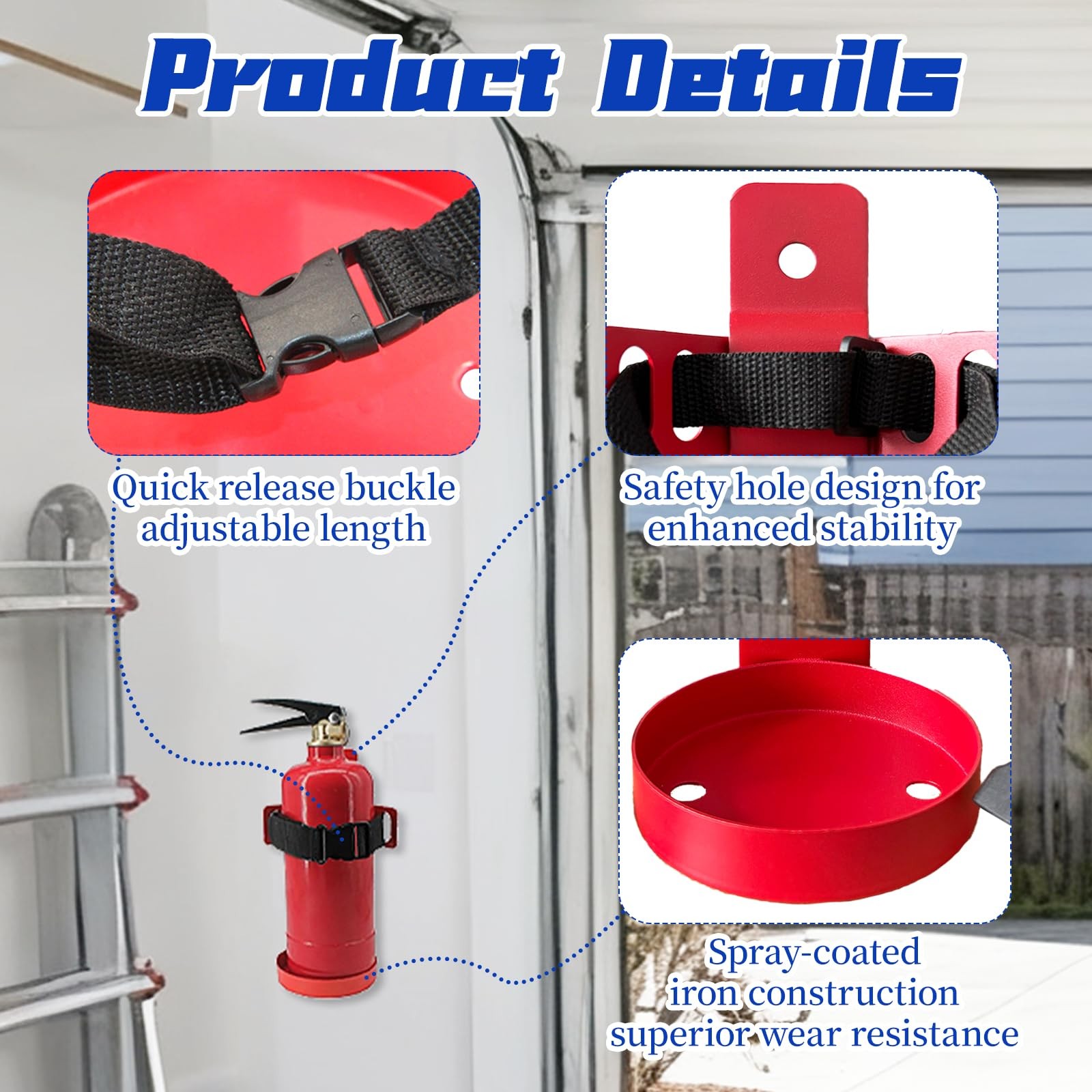 Fire Extinguisher Mount,Wall Mounted Fire Extinguisher Bracket,Compatible wit…