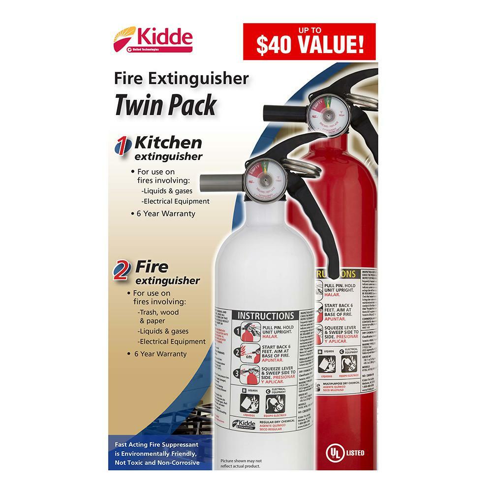 (2-Pack) Kidde 1-A:10-B:C Recreation And 10-B:C Kitchen Fire Extinguisher