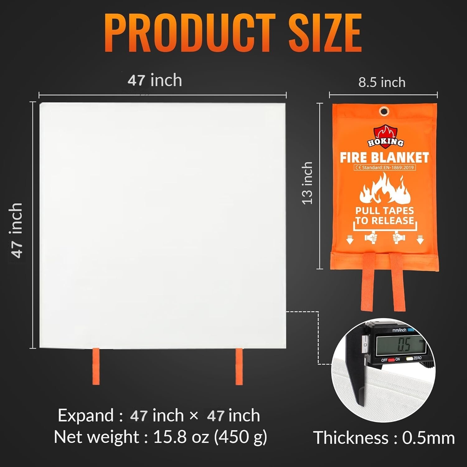 3 Fire Blanket 47″x47 for Home and Kitchen Emergency Fire Blankets Suppression