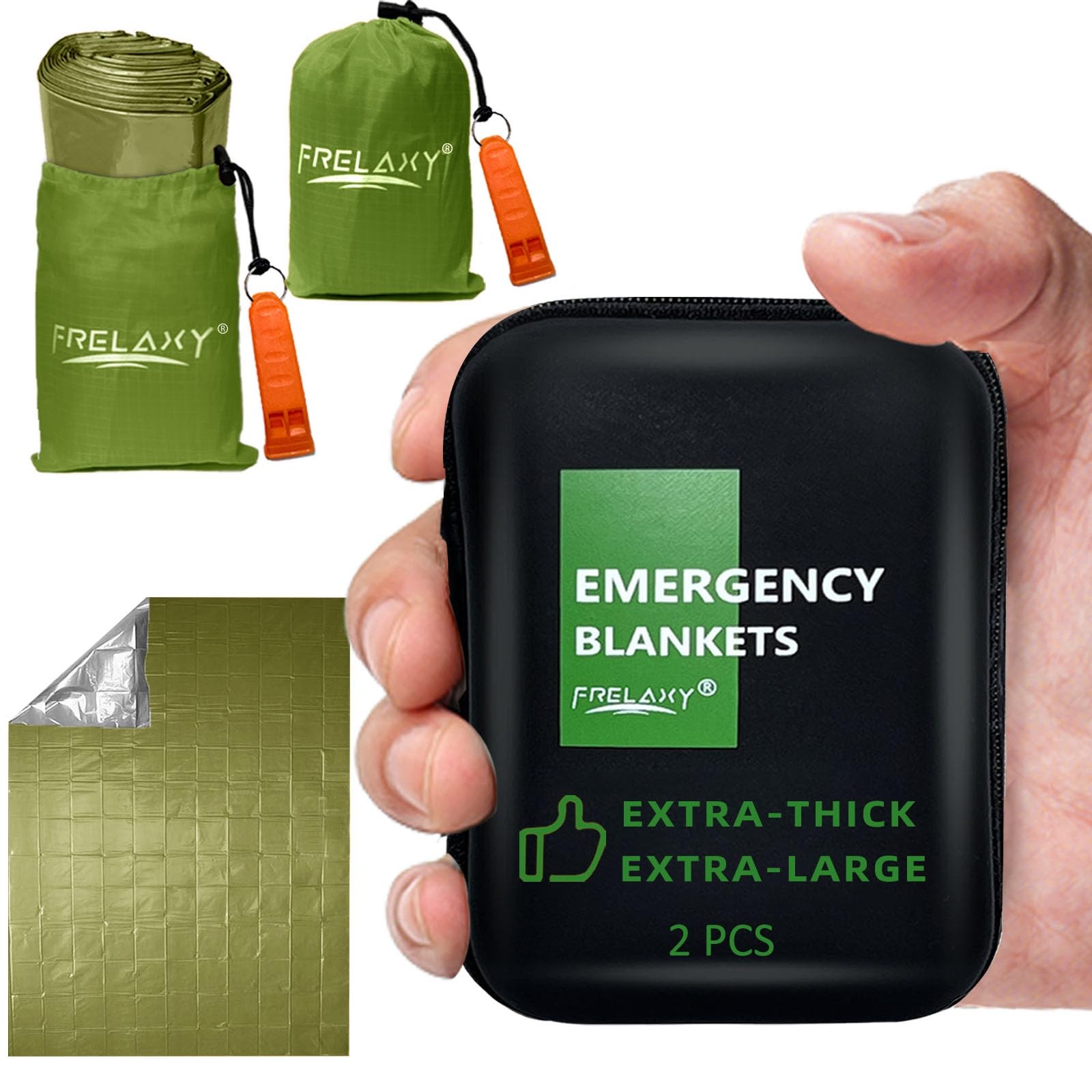 Emergency Blanket 2-Pack/4-Pack, Extra-Thick Extra-Large Space Blankets with …