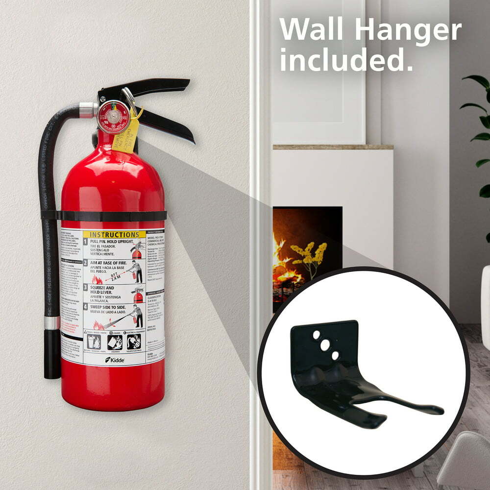 “stay protected with pro 210 fire extinguisher – compact 4lb size