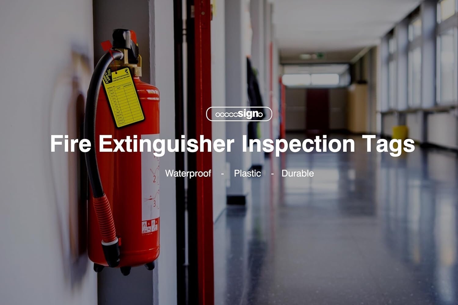 🔥🧯1-6″x 3″ OSHA Fire Extinguisher Inspection Tags DOUBLE SIDED W/ZIP-TIES