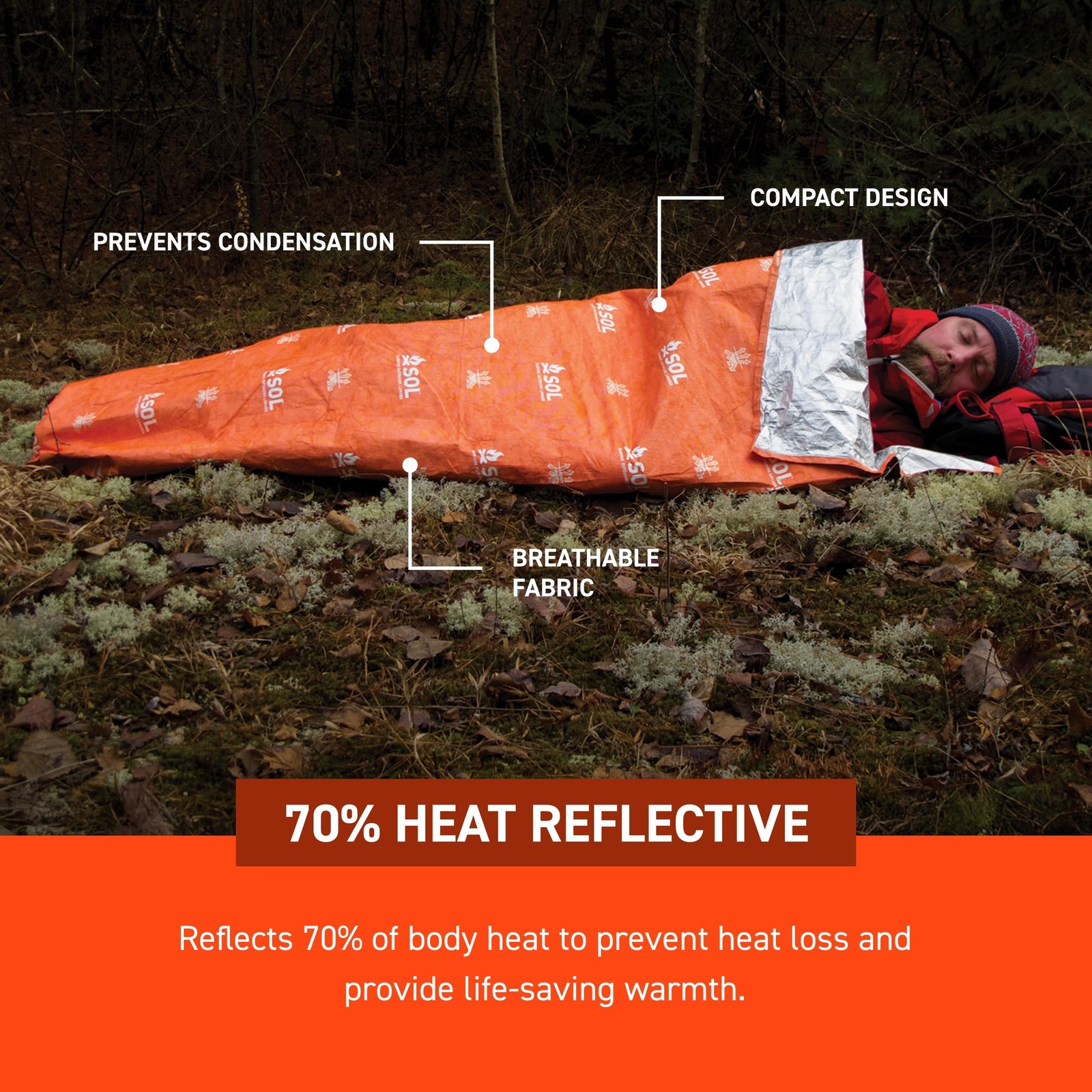 S.O.L. Survive Outdoors Longer SOL Escape Lite Bivvy – Reflects up to 70% Bod…