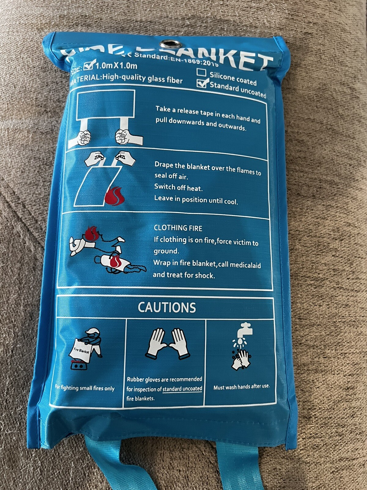 Black Pro Fire Blankets 2 pack Size 1.0M X 1.0M NWT