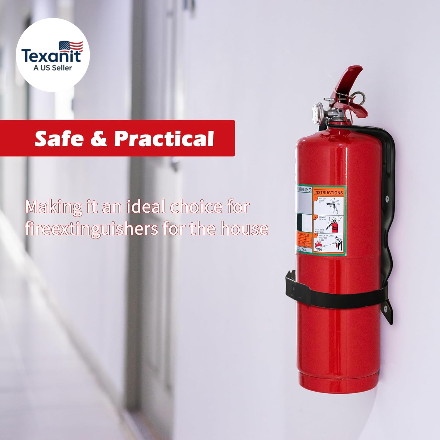 2 Pack Fire Extinguisher Brackets, 5 LB Fire Extinguisher Wall Mount Bracket, Me
