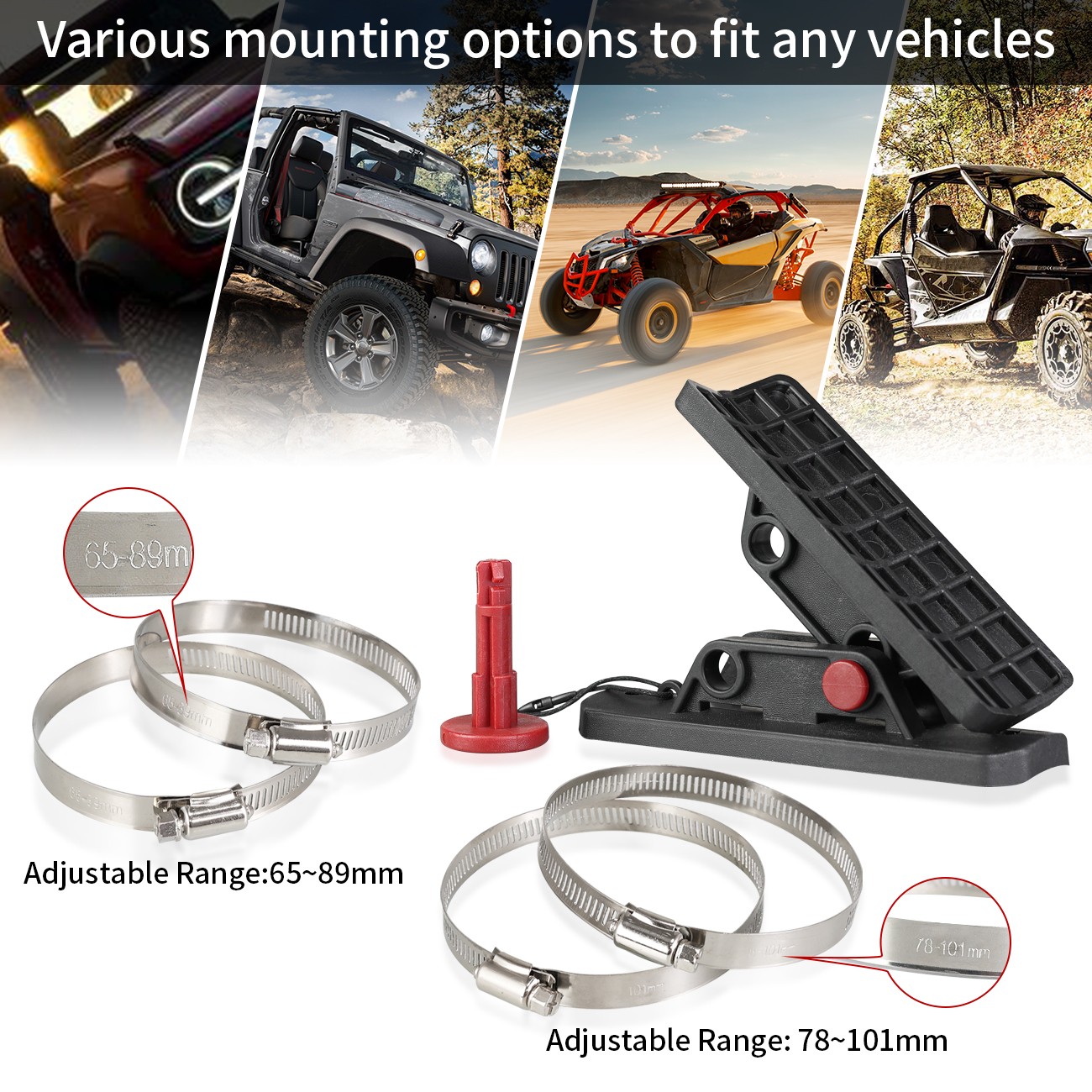 10PCS Quick Release Roll Bar Fire Extinguisher Mount Holder For Polaris Jeep
