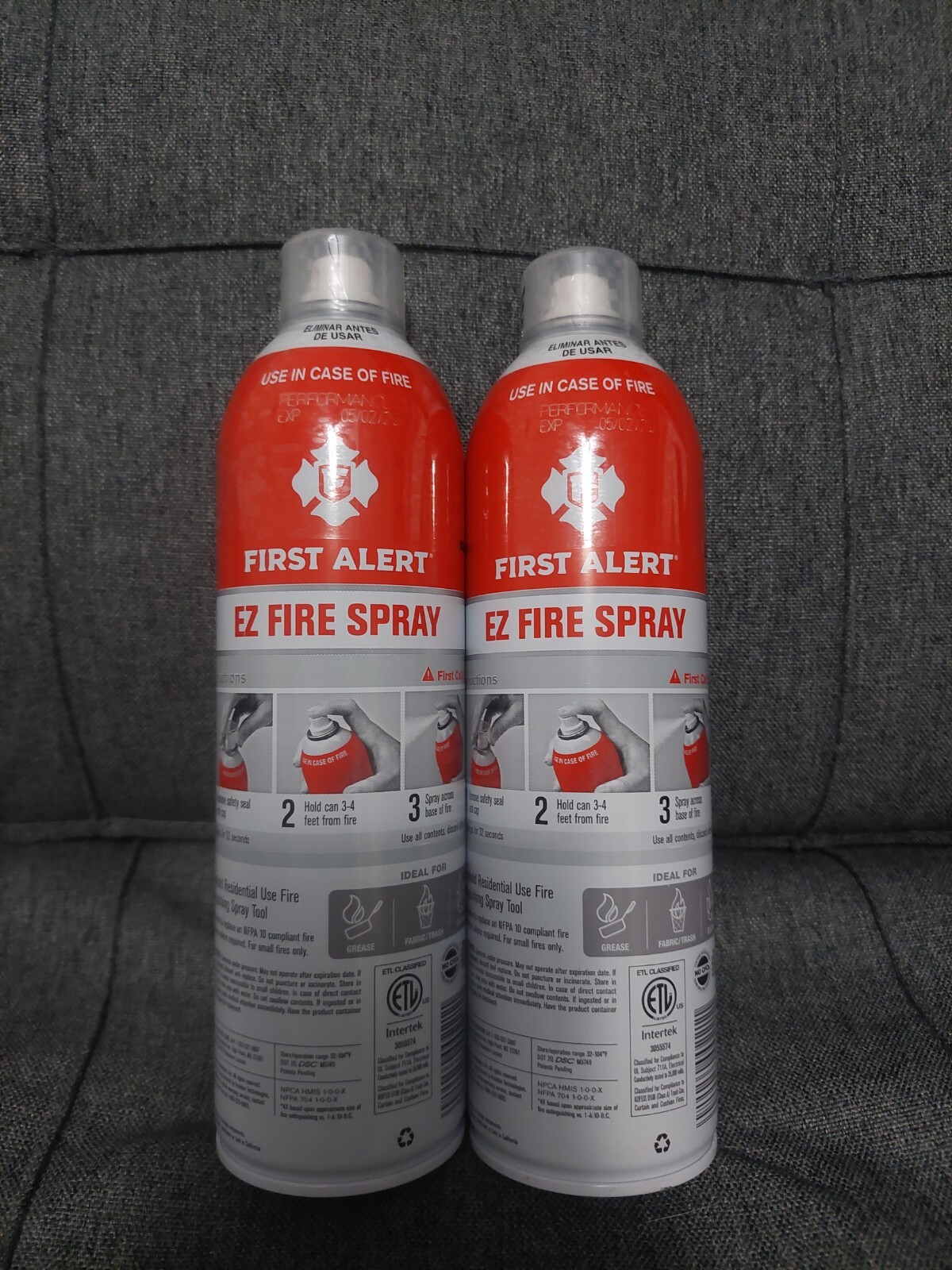 First Alert EZ Fire Spray, Extinguishing Aerosol Spray 18oz, Pack of 2 Sealed