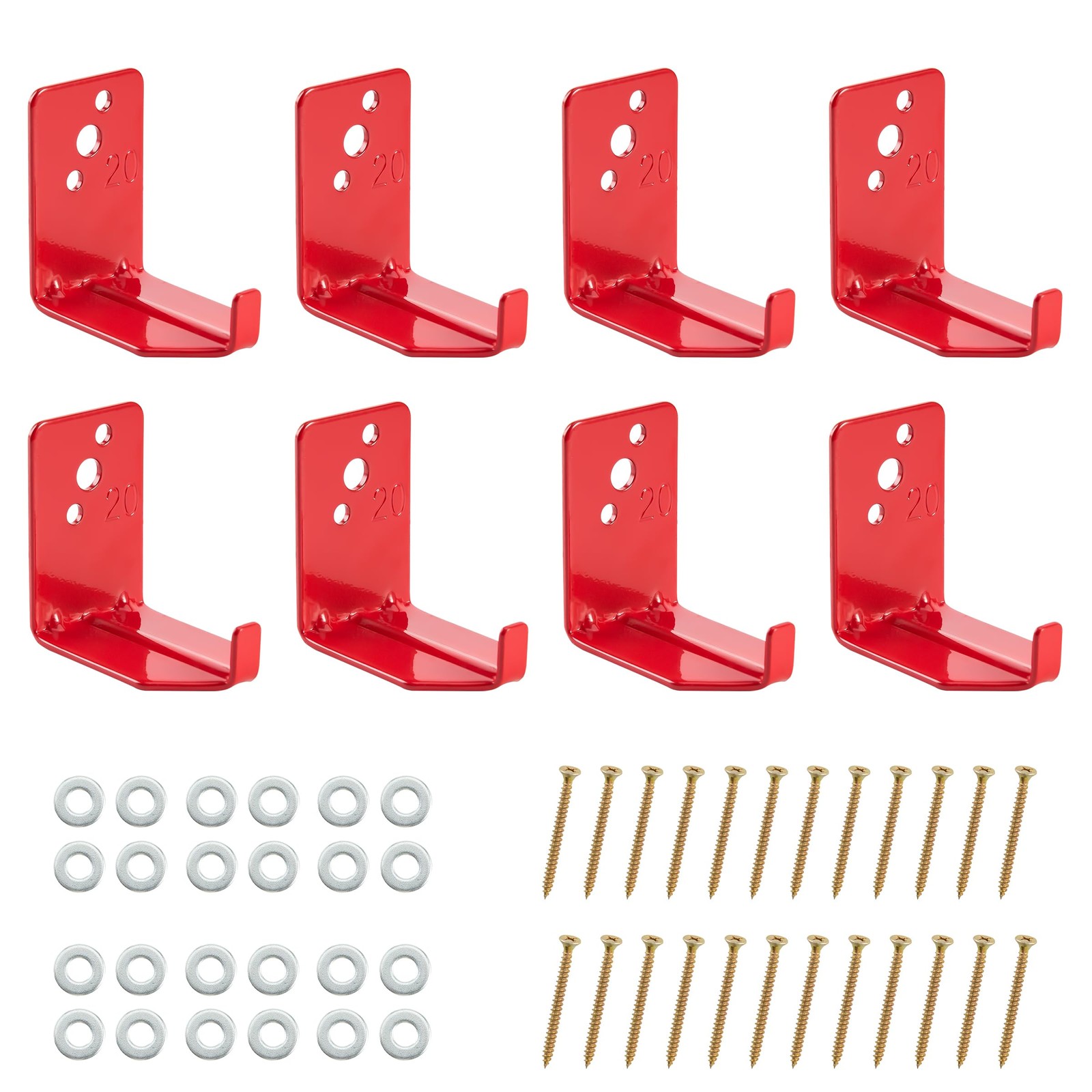 8 PCS Heavy Duty 3Hole Fire Extinguisher Mount Bracket Durable 20lb Hook