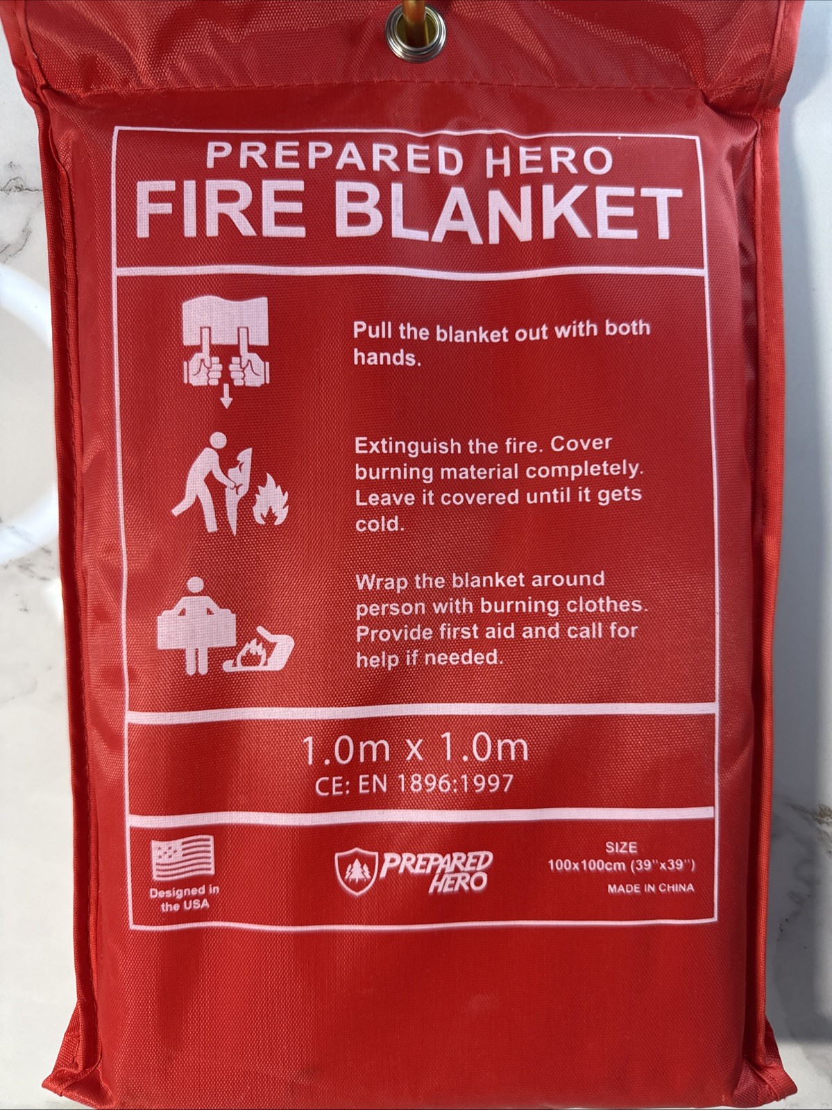 Prepared Hero Fire Blanket 39″×39″ Fiberglass Home Emergency Safety Blanket New