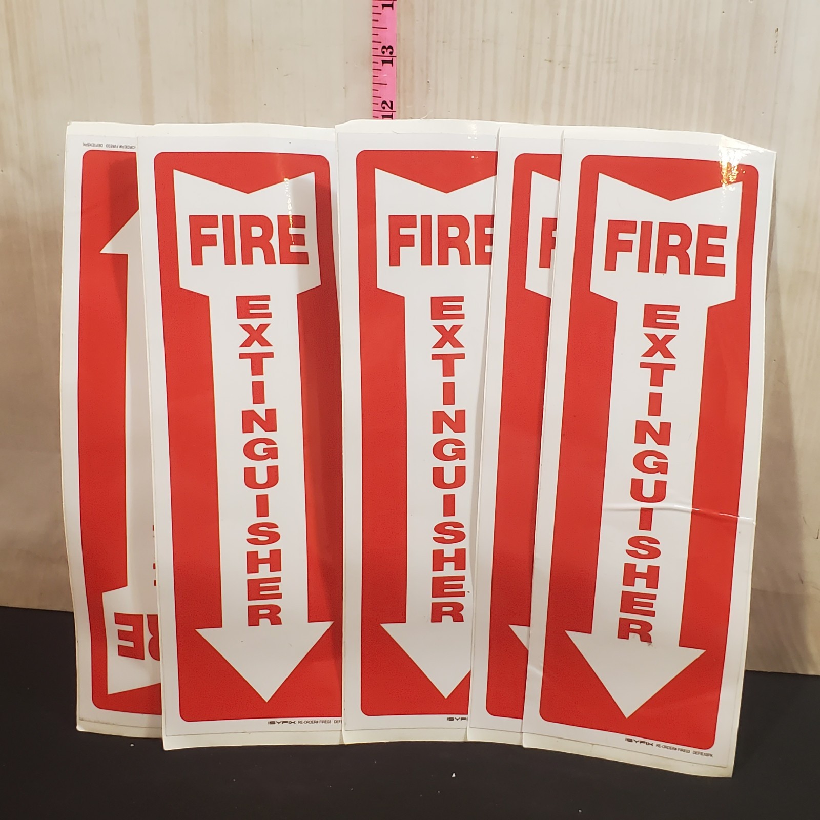 4) Fire extiguisher extinguishers Stickers Sticker 12 x 4 Inches
