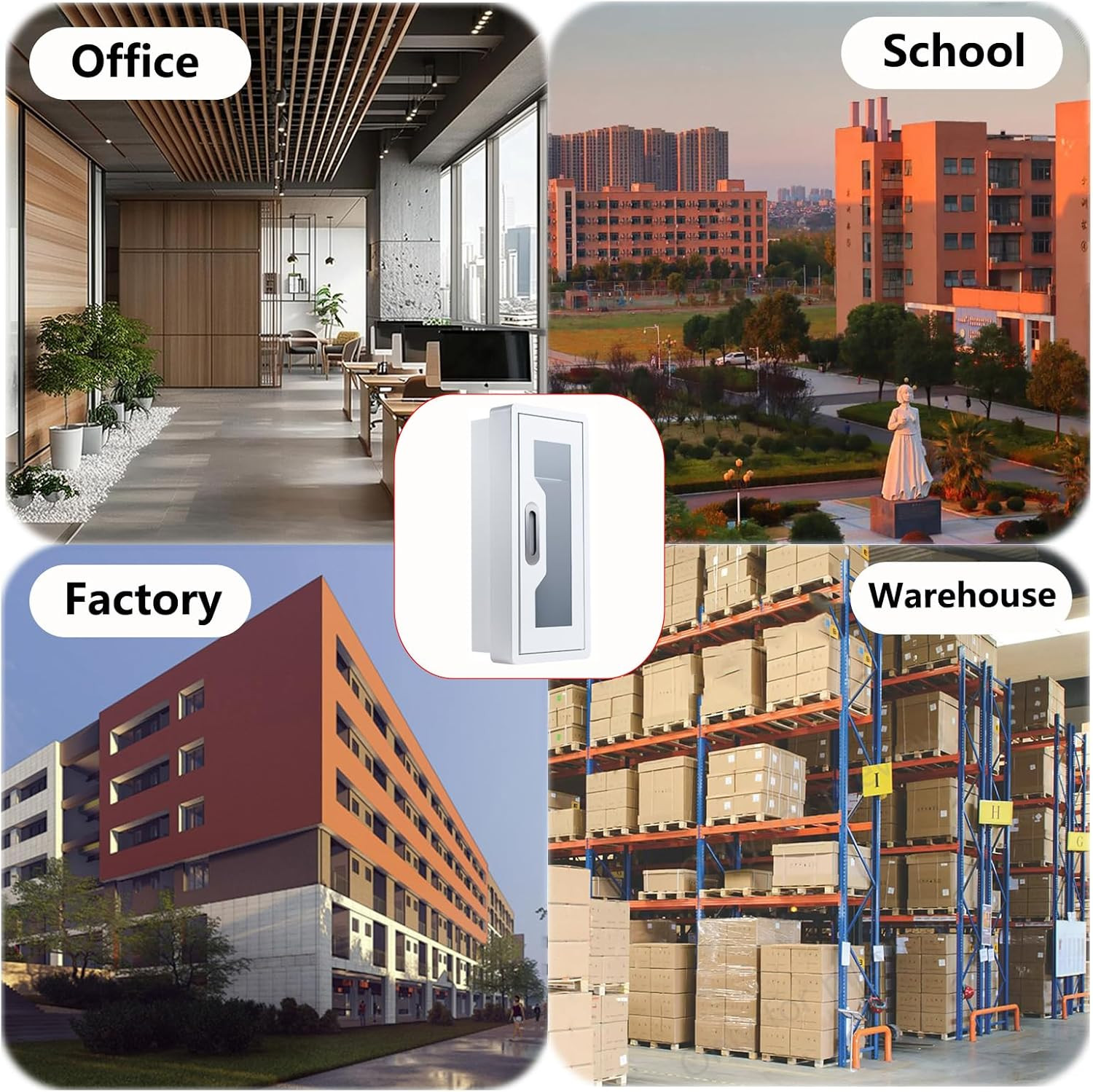Rounded Corner Semi Recessed Steel Fire Extinguisher Cabinet White 1PC | for 2.5