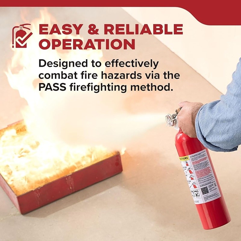Reliable Fire Extinguisher All Metal Lightweight Easy Use Compact UL Approved