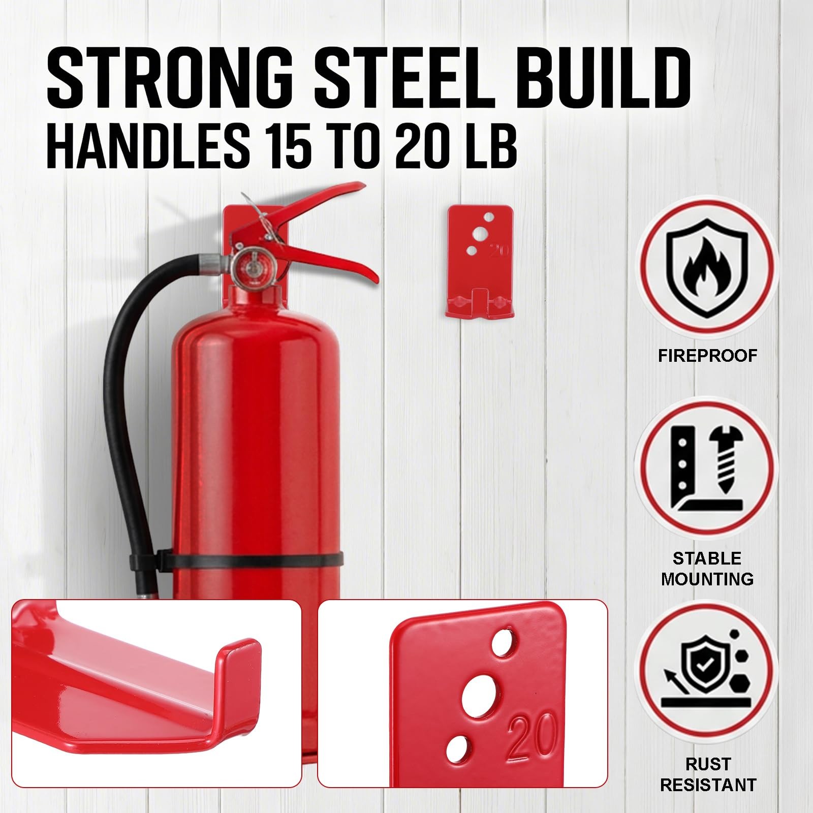 24 Pack Universal Fire Extinguisher Brackets, Fire Extinguisher Mounts, Heavy…