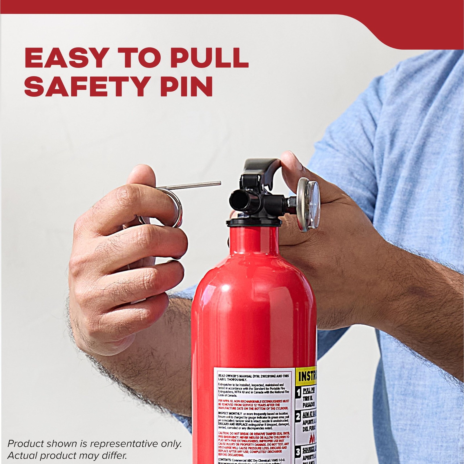 Kidde Basic 5 Fire Extinguisher for Home 5 B C FA5G Residential Fire