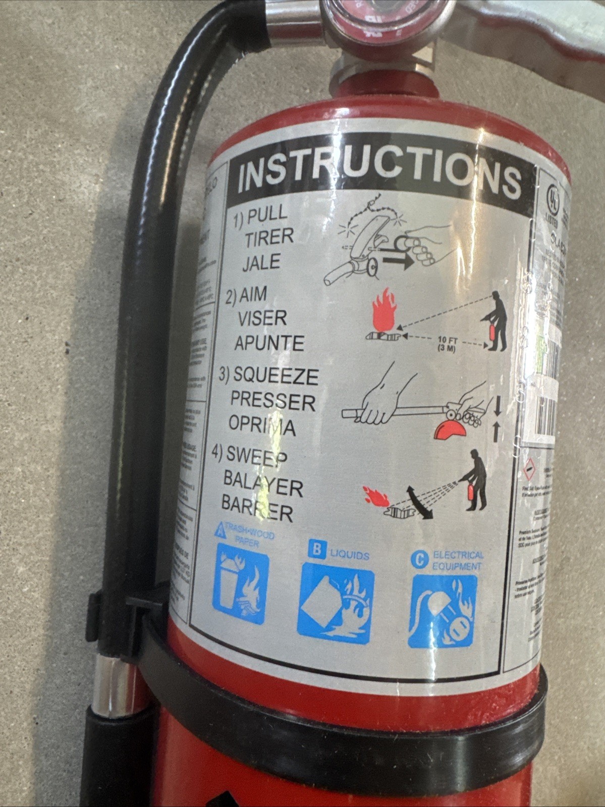 Buckeye Dry Chemical Fire Extinguisher UL Listed Commercial A B C 5HI