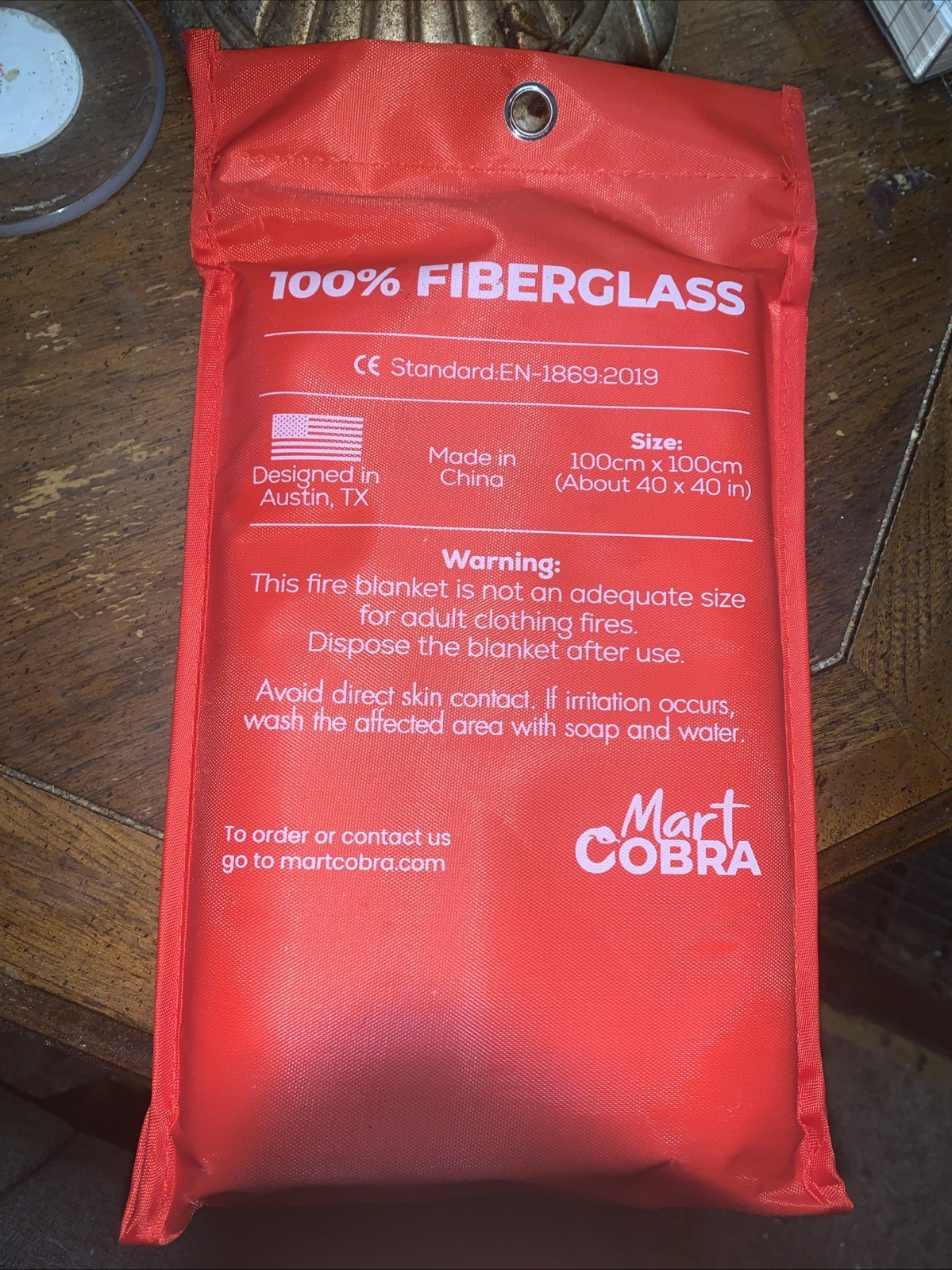 FIRE BLANKET Fiberglass First Response Mart Cobra 40×40 In New