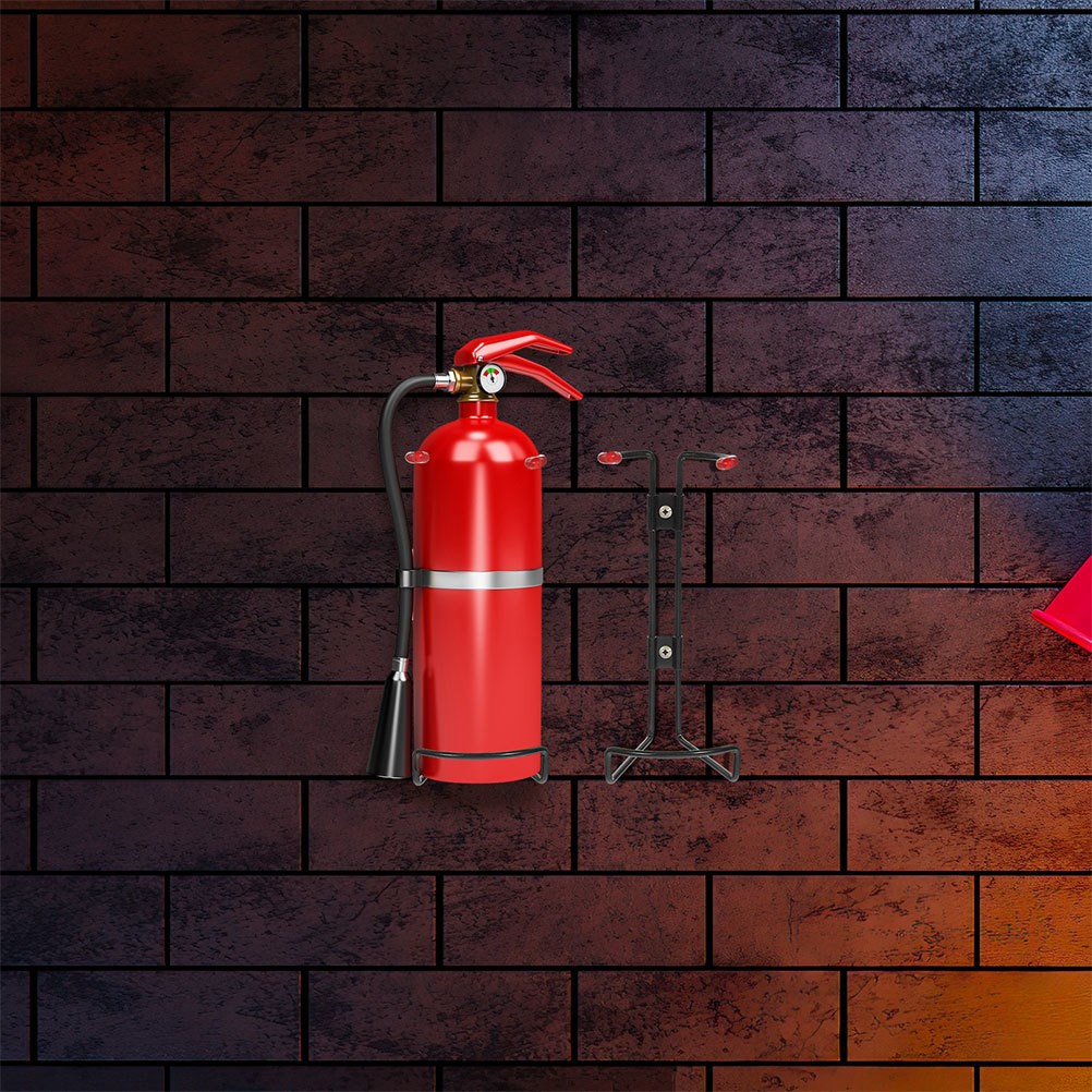 2 Pcs Steel Fire Extinguisher Bracket Metal Mounts Brackets Wall