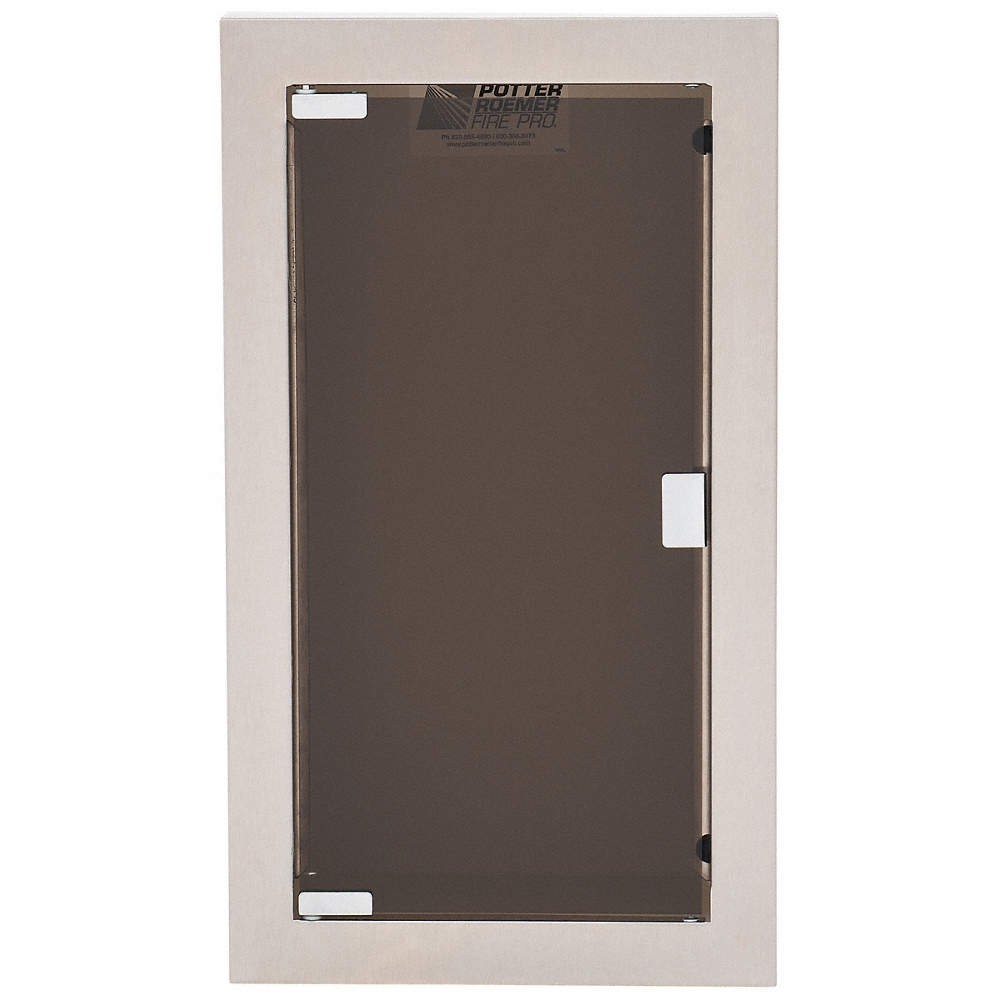 BUENA 7162-A-19 Fire Extinguisher Cabinet,Silver,SS 40LU26