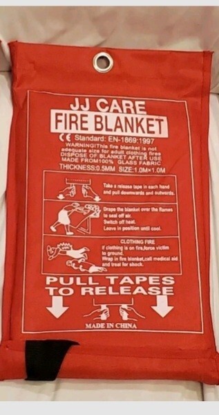 Fire Blankets Prepared Emergency Fire Suppressant Blanket For Home Safety 2pk