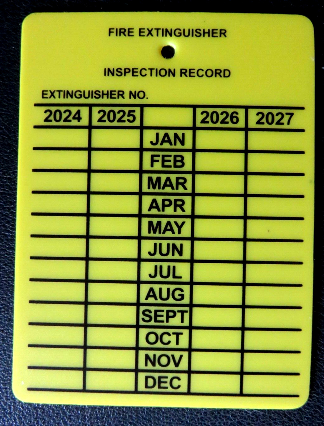 🔥🧯25-PLASTIC FIRE EXTINGUISHER 4-YEAR INSPECTION TAGS 2024-2025-2026-2027