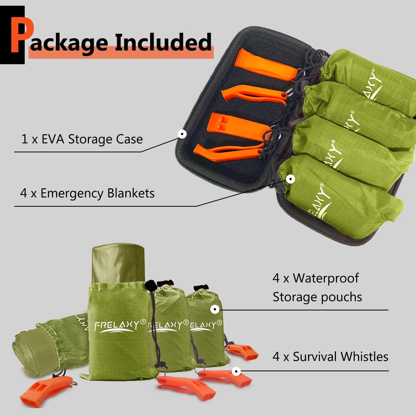 Frelaxy Emergency Blanket 2-Pack/4-Pack, Extra-Thick Extra-Large Space